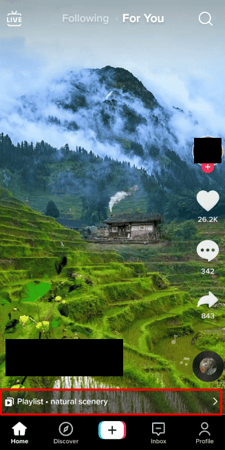 From a TikTok video, tap on the Playlist option situated below the username