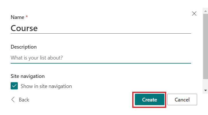 Click on Create