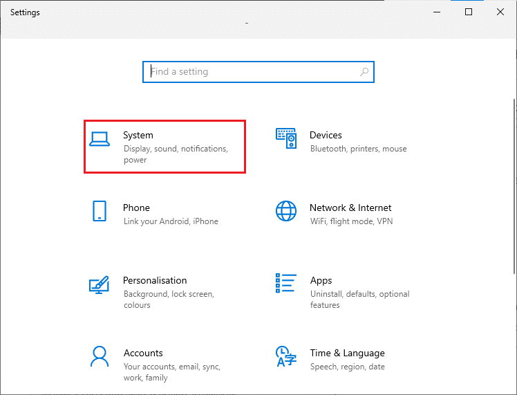 Open system Settings