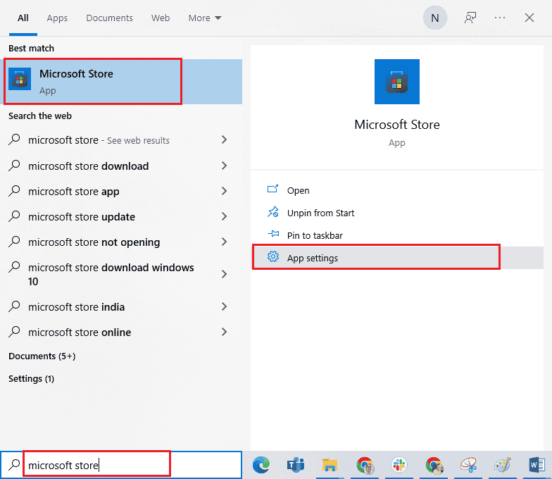 open App settings option 