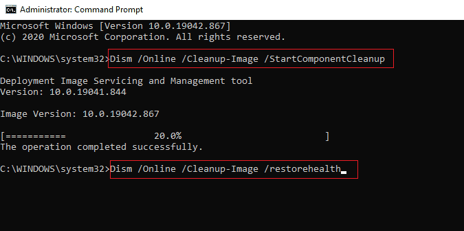 Type another command Dism Online Cleanup Image restorehealth