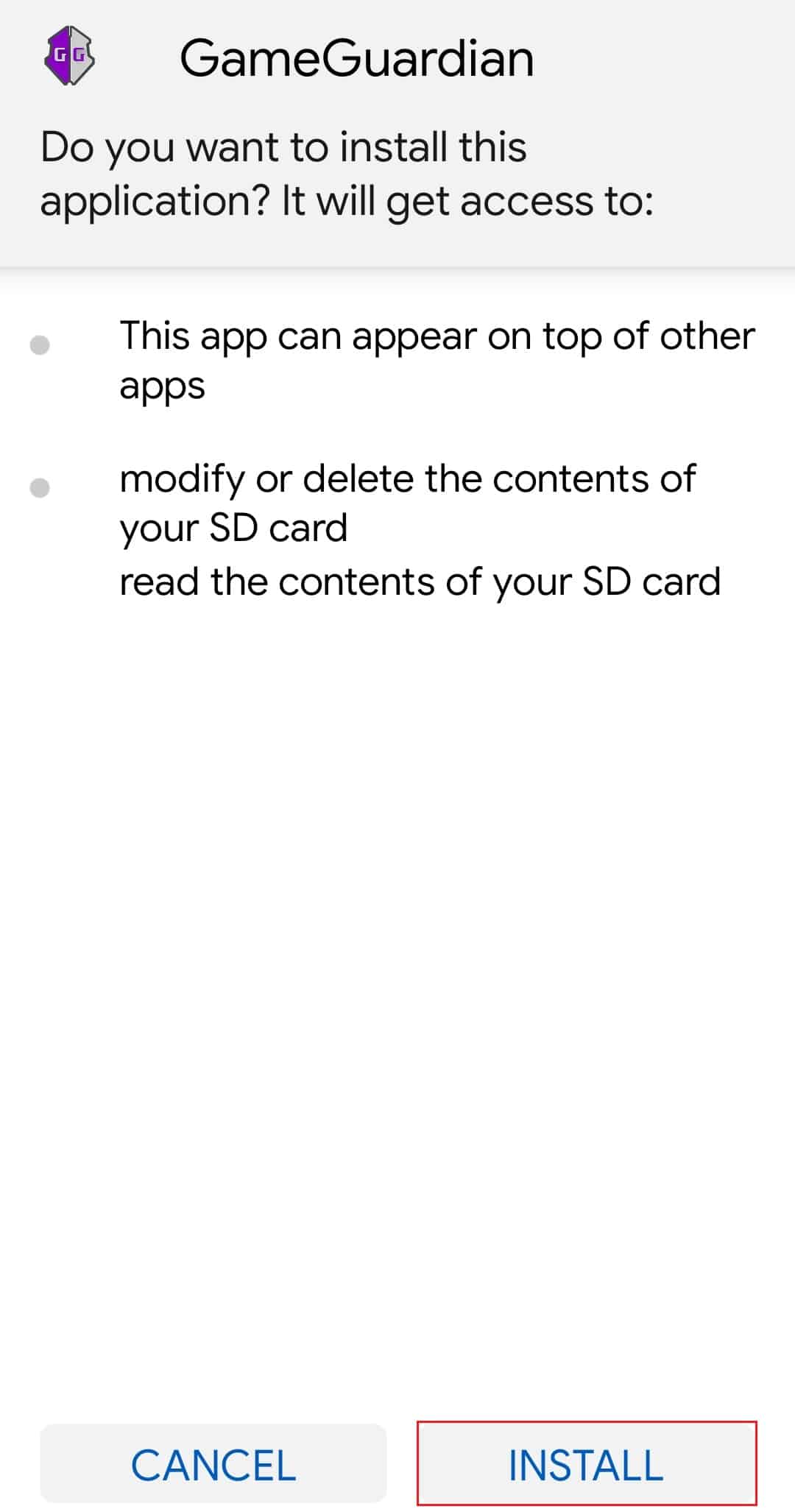 install gameguardian app in android device