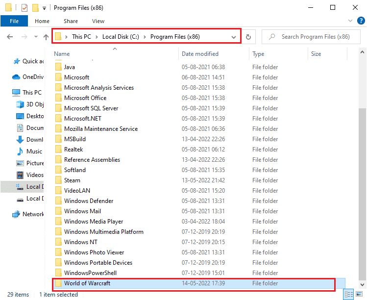 navigate to C Program Files 86 World of Warcraft path 