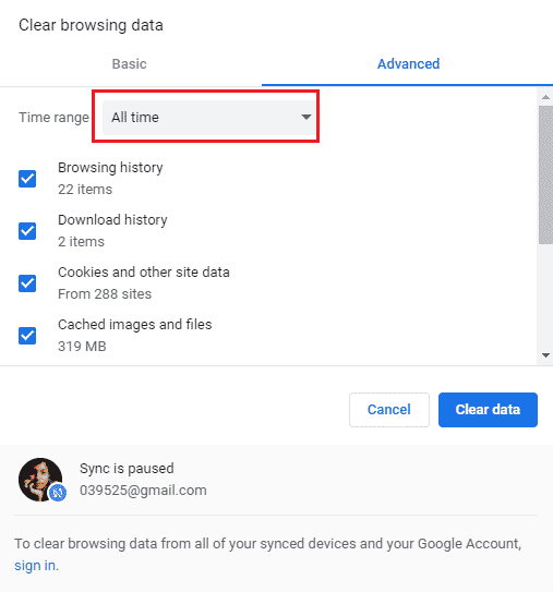 Select time range as All time. Fix Chrome Errors While Searching for Harmful Software