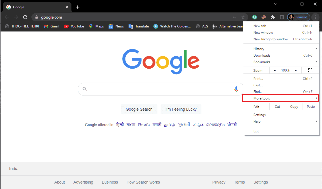 click on more tools