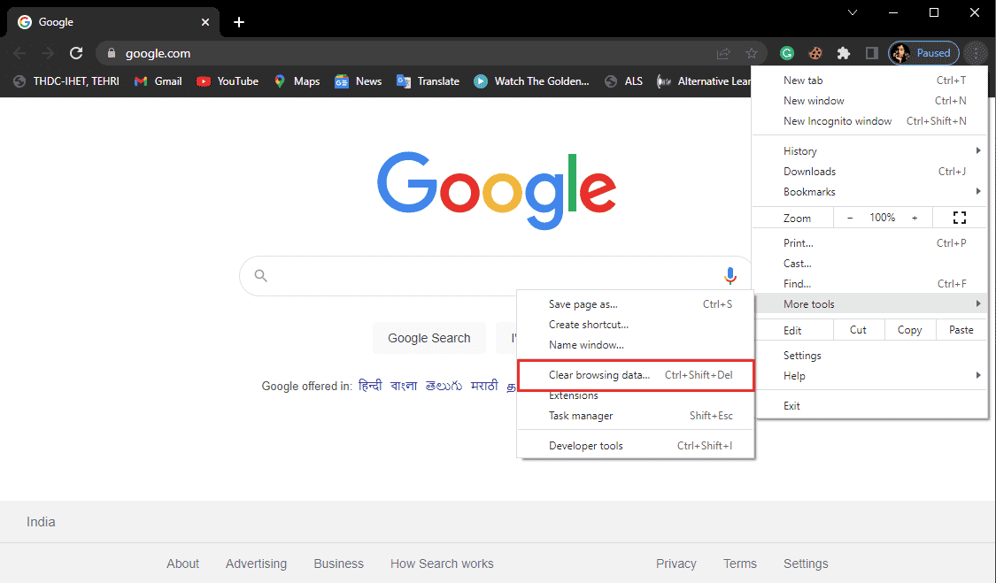 click on clear browsing data. Fix Chrome Errors While Searching for Harmful Software