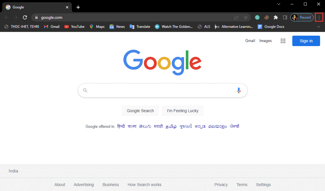 locate the menu options on the top right corner of the window