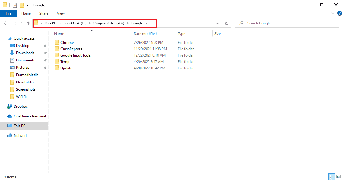 navigate to the Google folder in the C drive. Fix Chrome Errors While Searching for Harmful Software