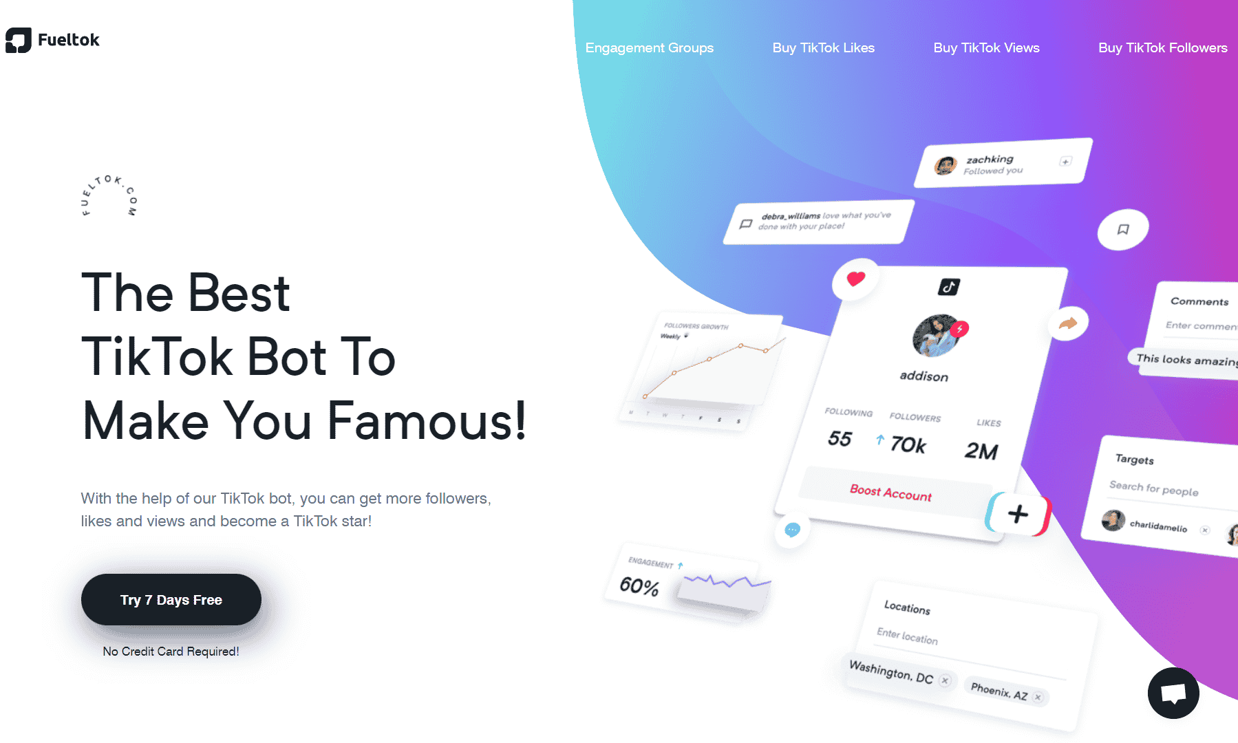 FuelTok website homepage | How to Detect TikTok View Bot