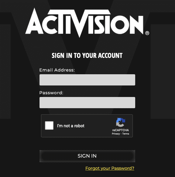 fill in your email address and password