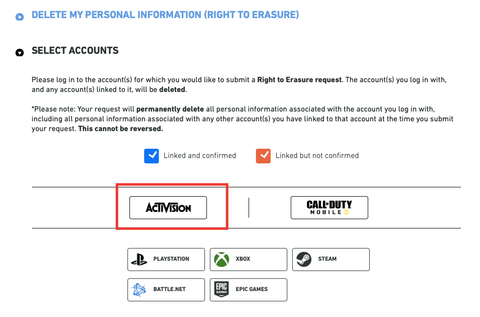 choose activision account to log in. How to Delete Activision Account Permanently