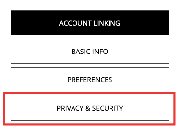 select privacy and security 