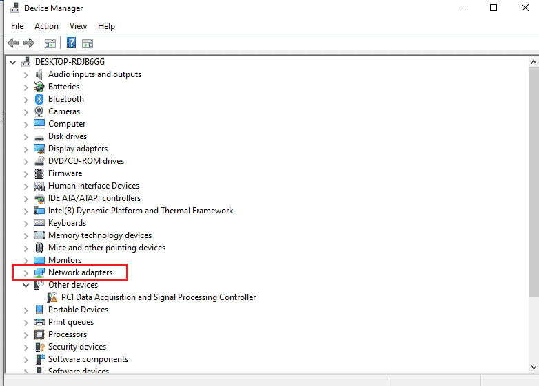 Expand Network adapters
