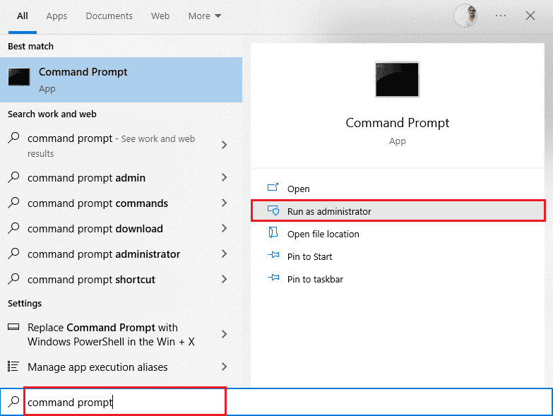 open command prompt as administrator