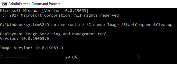 DISM StartComponentCleanup