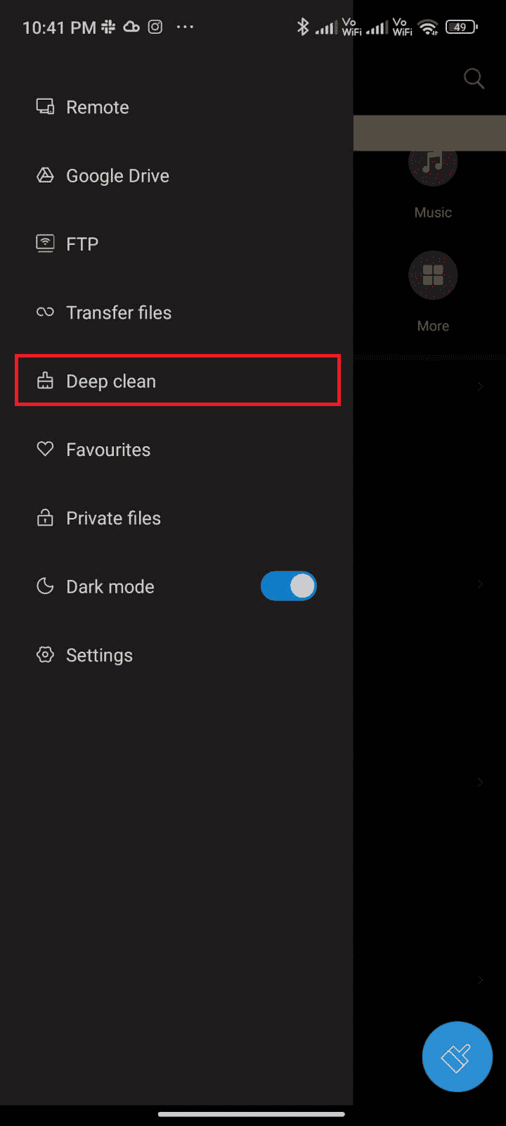 Now, tap Deep clean | Fix Google Play Error Code 495 on Android