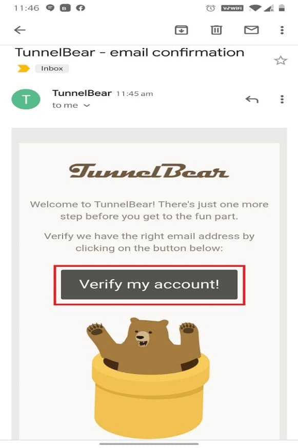 Tap on Verify my account