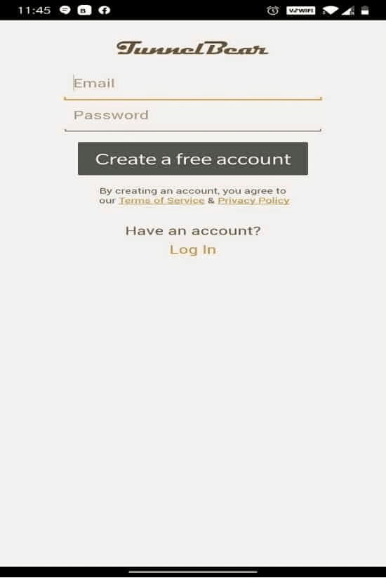 Fill in your email id and password and tap on Create a free account | Fix Google Play Error Code 495 on Android