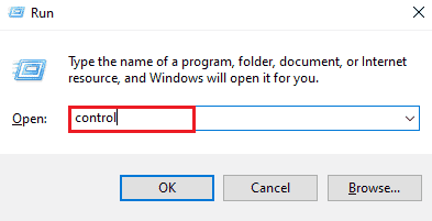 Type control in the Run box and press enter