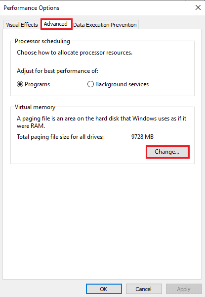 Click on Change