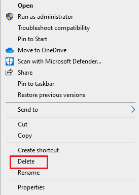Click on Delete