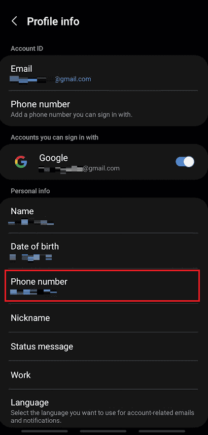 Tap on the Phone number