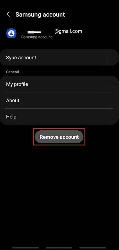 Tap on Remove account