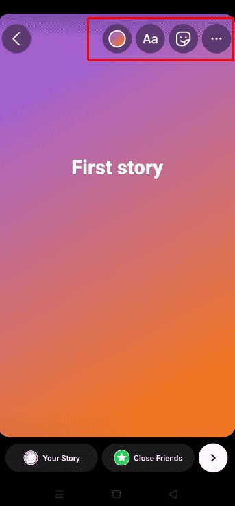Create your desired story with many magnificent add-ons such as stickers, filters, GIFs, music, etc