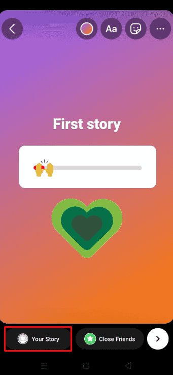 tap on Your Story at the bottom