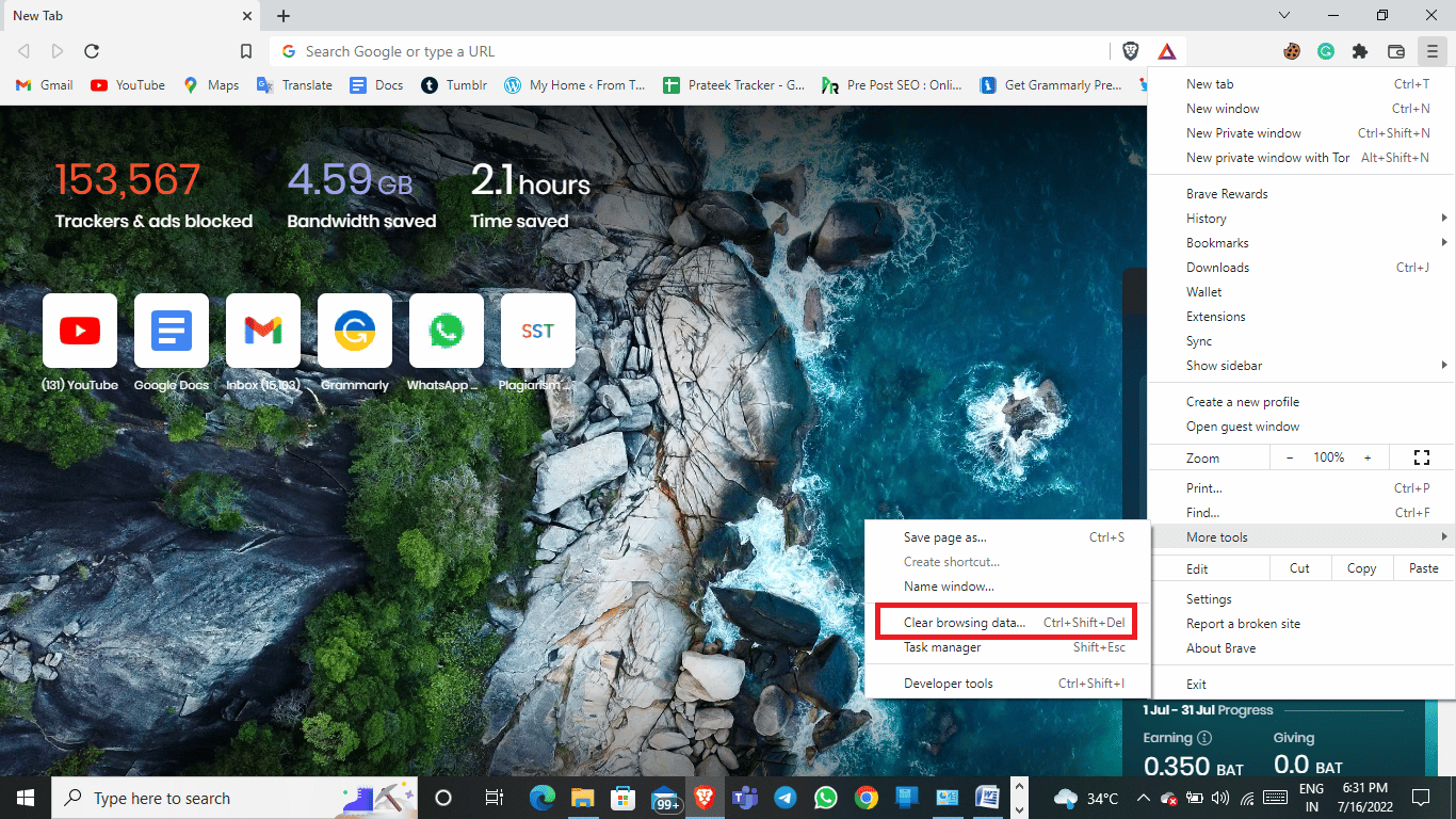 click on clear browsing data. Fix Dropbox Error Downloading Your File