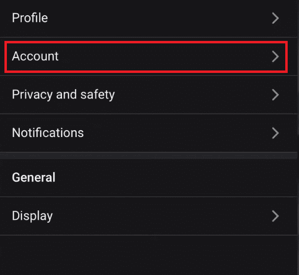 Tap on Account