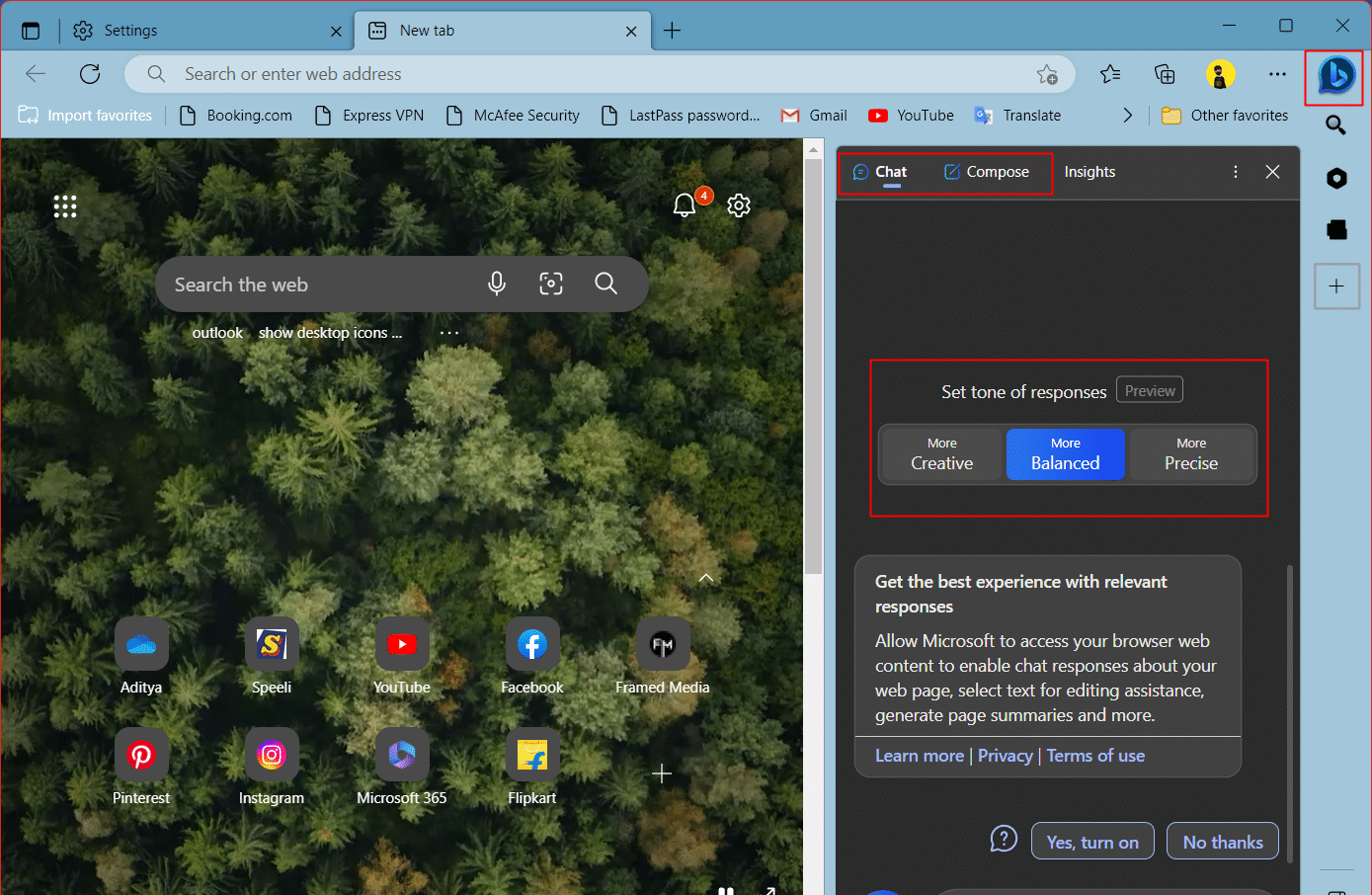Bing AI chat in Microsoft Edge Sidebar