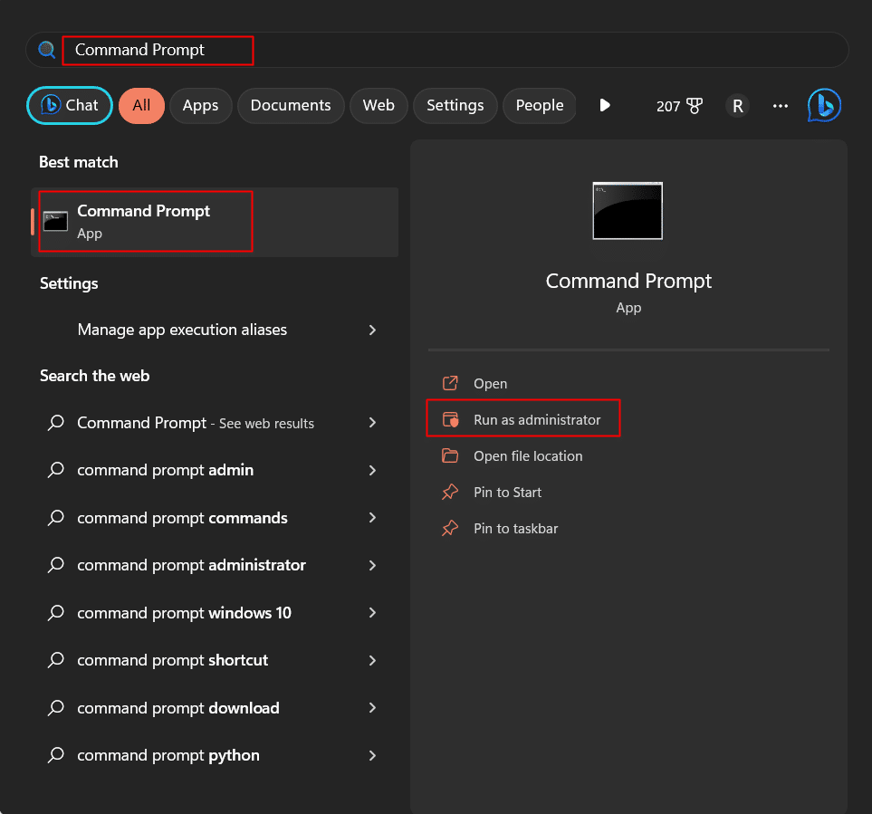 Launch Command Prompt on your PC in the administrator mode