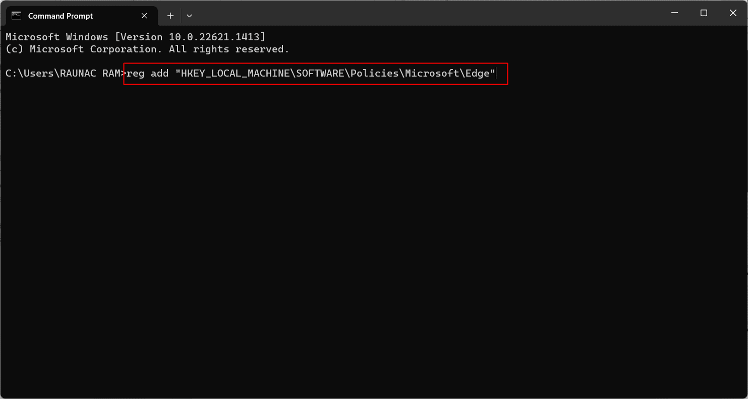 Type the highlighted command in the terminal and press Enter