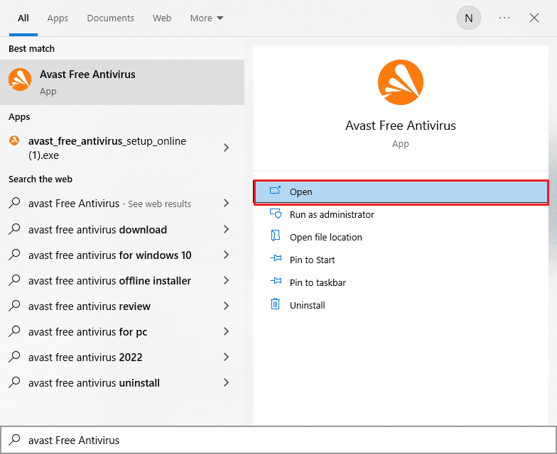 open Avast Antivirus. Fix Avast Keeps Turning Off