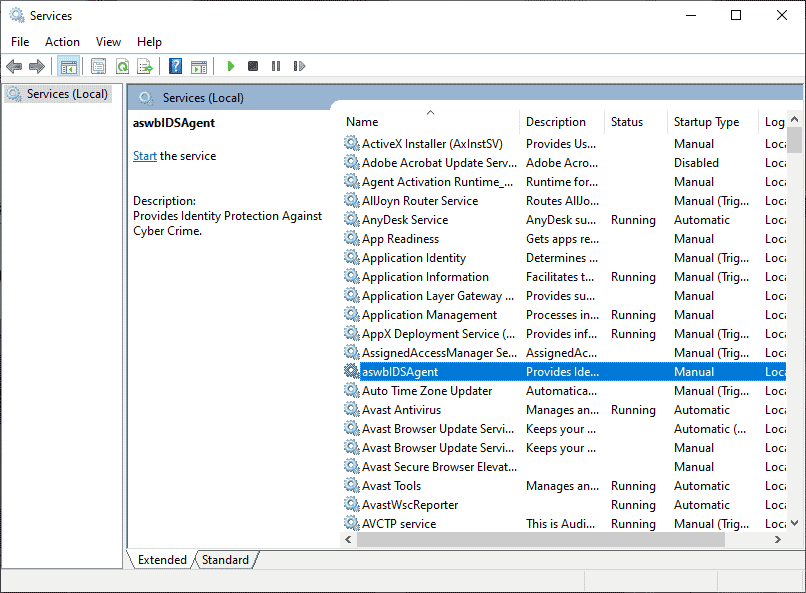 scroll down and double click on the aswbIDSAgent service. Fix Avast Keeps Turning Off
