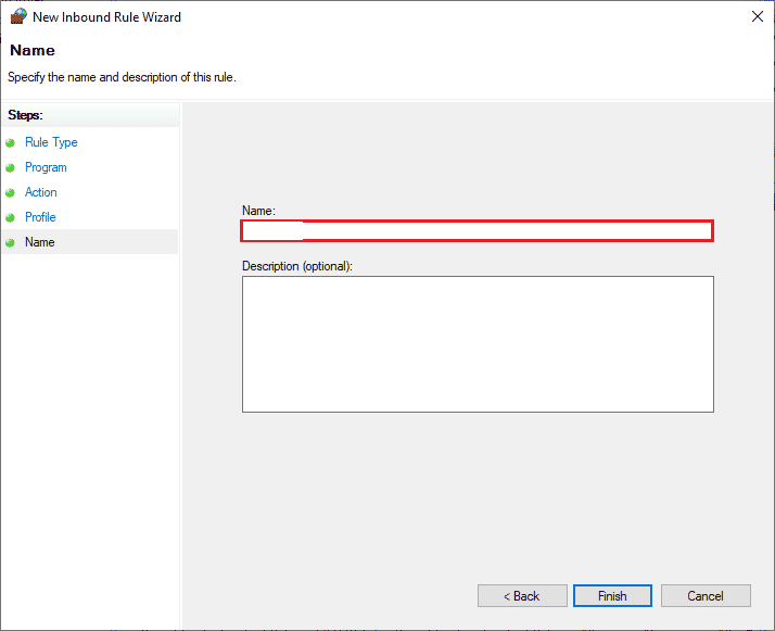 add a name to your new rule and click on Finish. Fix Avast Keeps Turning Off