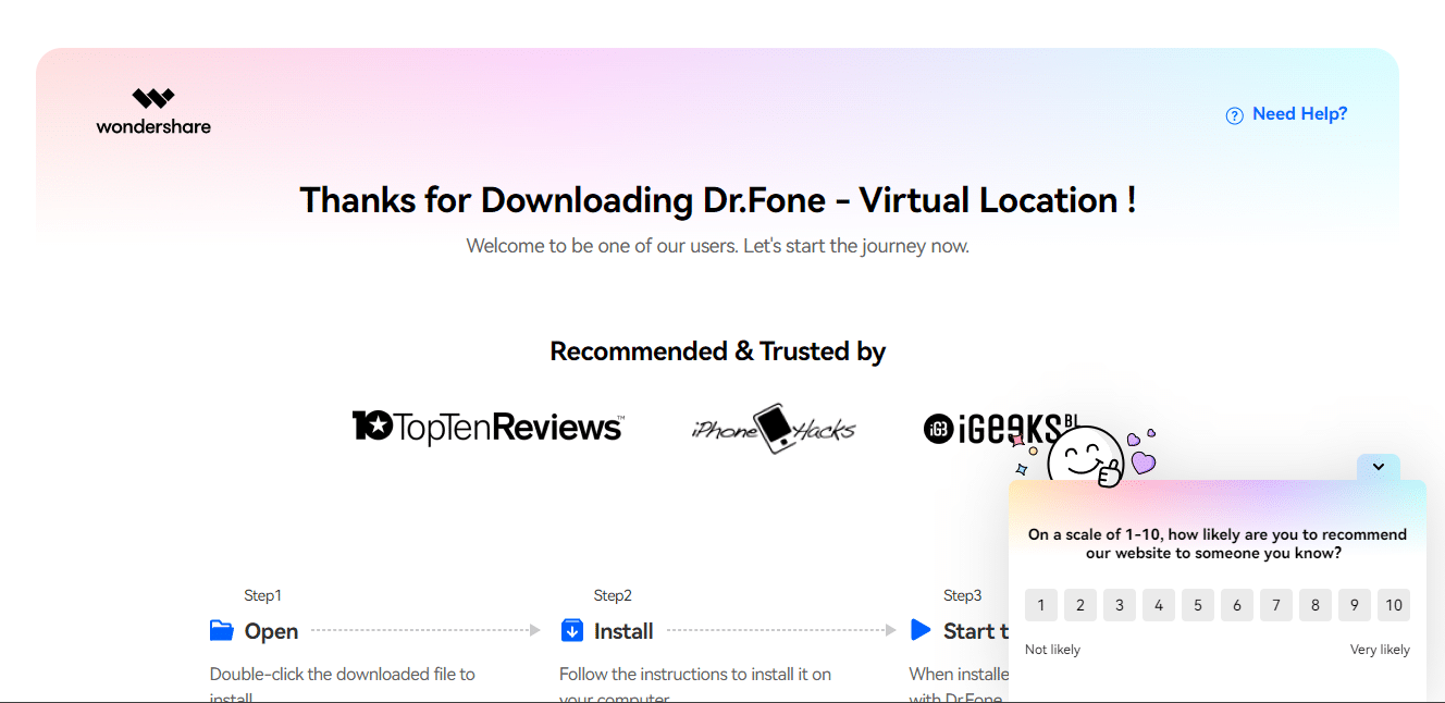 Dr Fone download page
