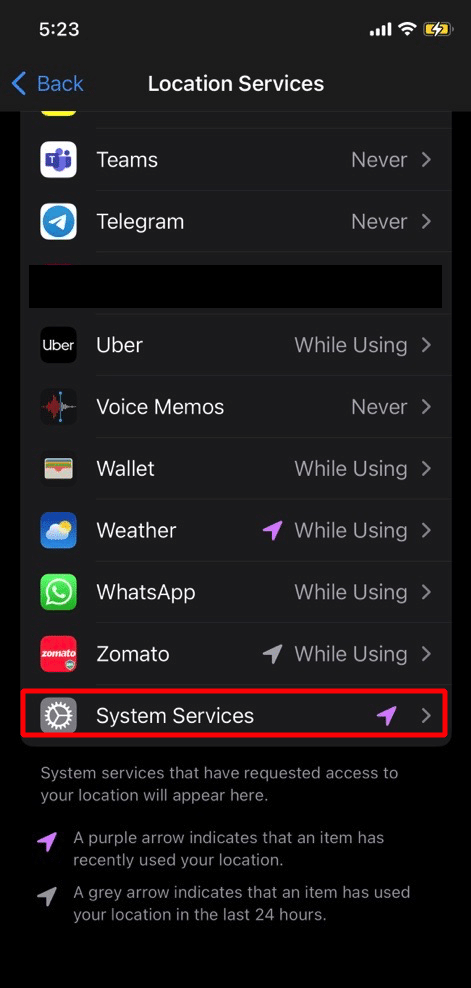 tap on system services