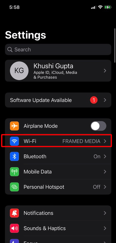 tap on wifi option. Fix Wi-Fi Disconnects When iPhone is Locked