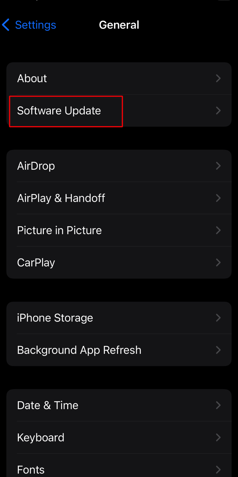 tap on software update. Fix Wi-Fi Disconnects When iPhone is Locked