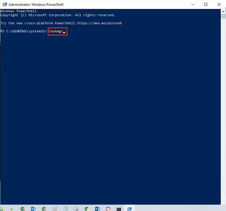 type taskmgr in the PowerShell window