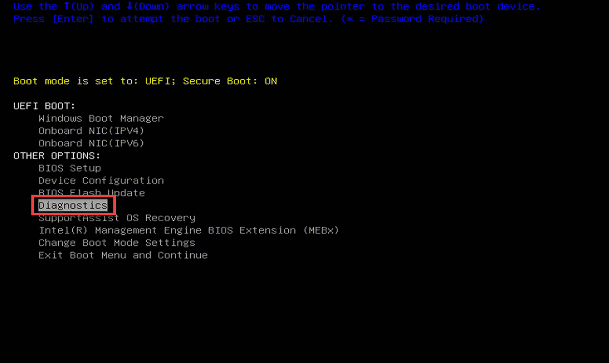Choose the Diagnostics option in the menu. Fix Dell 5 Beeps When Turned On