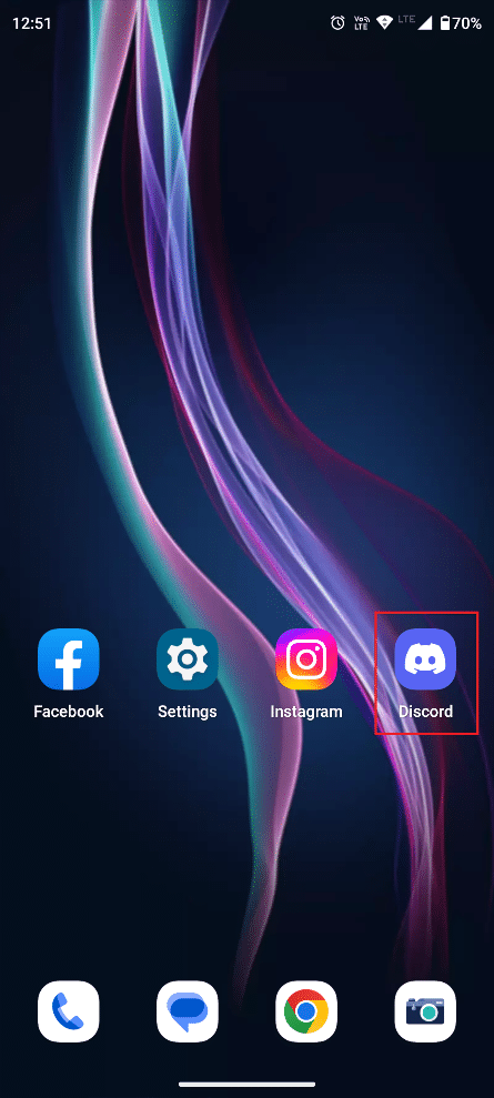Open the Discord app on your Android smartphone.