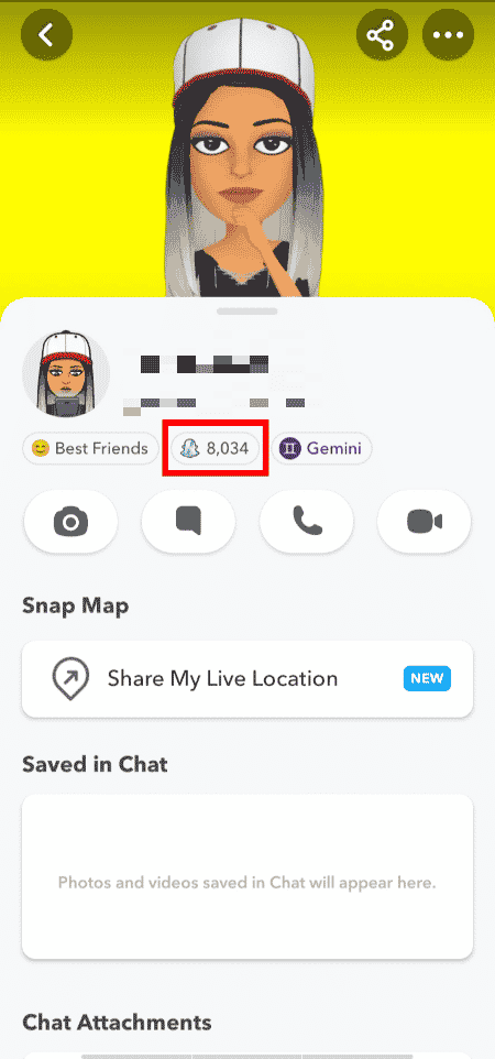 Check the Snap Score below the name of the profile