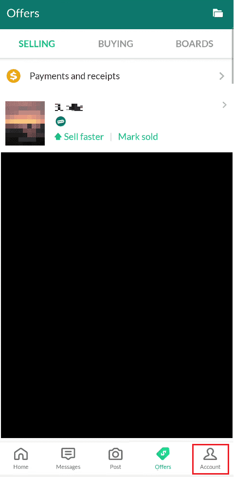 Tap on the Account tab from the bottom-right corner