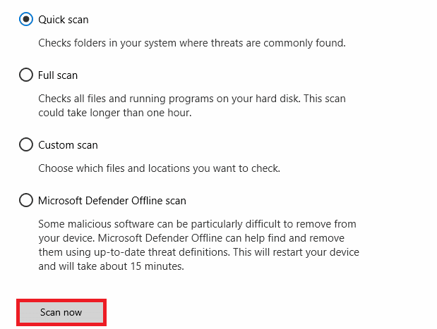 Run Malware scan