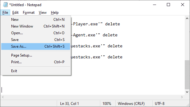 click on File and then choose Save As