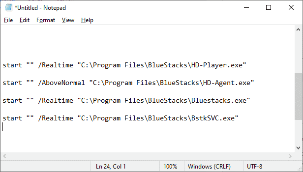 open a text editor for instance Notepad, and then copy the following into it