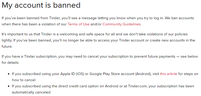 Tinder Help page | How do I cancel my tinder gold subscription | How to Cancel My Tinder Gold Subscription